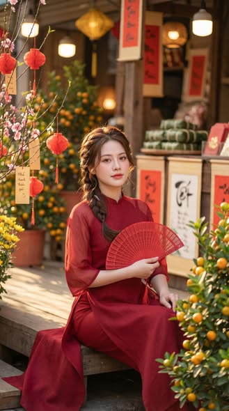 Tạo ảnh áo dài AI - phong cách nữ sinh áo dài - mẫu Ảnh áo dài AI