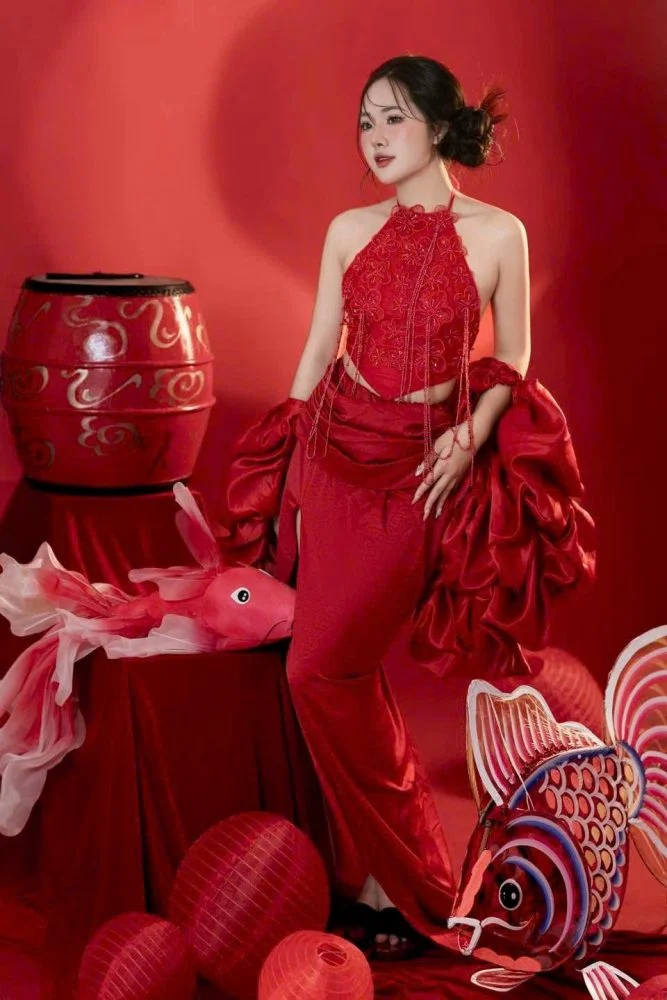 Tạo ảnh Trung thu AI - múa lân vui nhộn - mẫu Ảnh Trung thu AI