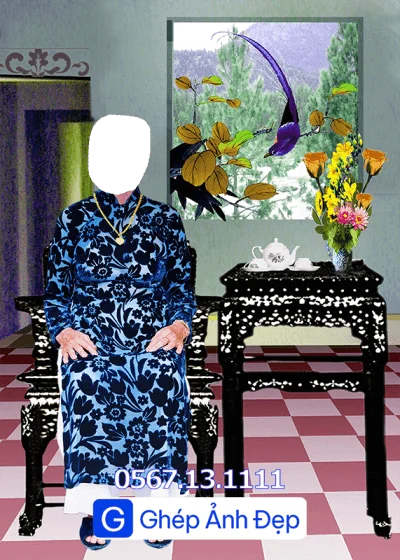 MẪU GHÉP ẢNH THỜ BÀN TRÀ CỤ ÔNG HOẶC CỤ BÀ – ĐẸP, TỰ NHIÊN & TRANG NGHIÊM - Ảnh 5