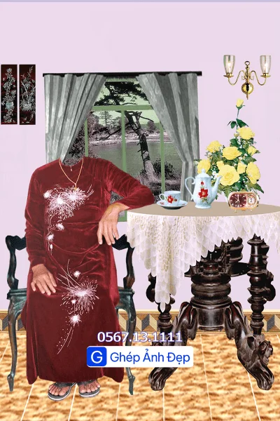 MẪU GHÉP ẢNH THỜ BÀN TRÀ CỤ ÔNG HOẶC CỤ BÀ – ĐẸP, TỰ NHIÊN & TRANG NGHIÊM - Ảnh 7