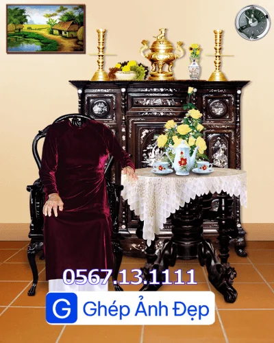 MẪU GHÉP ẢNH THỜ BÀN TRÀ CỤ ÔNG HOẶC CỤ BÀ – ĐẸP, TỰ NHIÊN & TRANG NGHIÊM - Ảnh 23