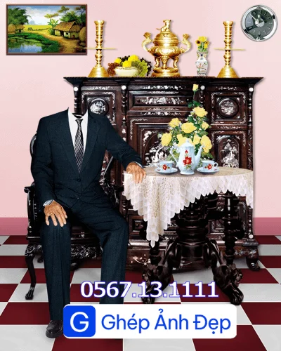 MẪU GHÉP ẢNH THỜ BÀN TRÀ CỤ ÔNG HOẶC CỤ BÀ – ĐẸP, TỰ NHIÊN & TRANG NGHIÊM - Ảnh 28